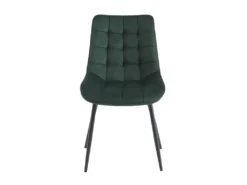 Lot De 2 Chaises Matelassées - Velours Et Métal Noir - Vert - OLLUA -Meubles Soldes Magasin chaise 15854353
