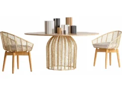 Chaise Plissé Rattan -Meubles Soldes Magasin chaise 15866347