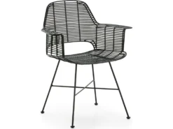 Chaise Osier/Métal Noir