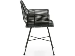 Chaise Osier/Métal Noir -Meubles Soldes Magasin chaise 15870465