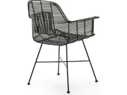 Chaise Osier/Métal Noir -Meubles Soldes Magasin chaise 15870467