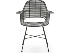 Chaise Osier/Métal Noir -Meubles Soldes Magasin chaise 15870471