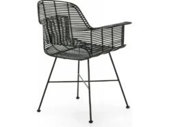 Chaise Osier/Métal Noir -Meubles Soldes Magasin chaise 15870475