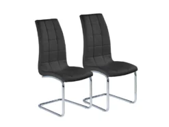 Lot De 2 Chaises AUDE En Cuir Synthétique - Noir