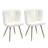 FJARD - Lot De 2 Fauteuils Blanc Tissu Bouclettes