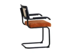 Duo De Chaises à Accoudoirs Métal/Rotin/Orange - MARIETTE -Meubles Soldes Magasin chaise 17626389