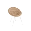 Chaise Rotin Naturel/Métal Blanc - HAROLD