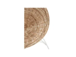 Chaise Rotin Naturel/Métal Blanc - HAROLD -Meubles Soldes Magasin chaise 17628403