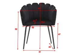 Fauteuil En Velours Et Métal Limhamn -Meubles Soldes Magasin chaise 17707679