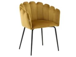 Fauteuil En Velours Et Métal Limhamn -Meubles Soldes Magasin chaise 17707691