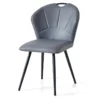 Chaise Simili Gris Avec Poignée SC2 Pieds Métal - Gris