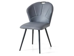 Chaise Simili Gris Avec Poignée SC2 Pieds Métal - Gris