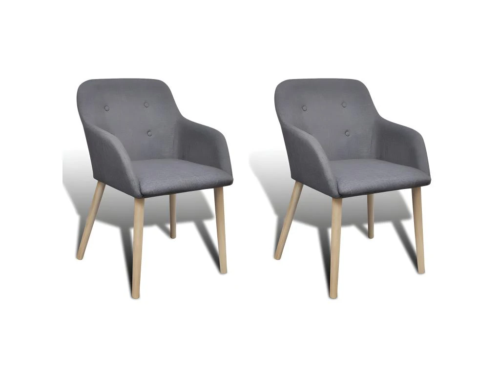 Lot De 2 Chaises De Salle à Manger Avec Accoudoir En Chêne En Tissu Gris Foncé 1902061 1 Lot De 2 Chaises De Salle à Manger Avec Accoudoir En Chêne En Tissu Gris Foncé 1902061