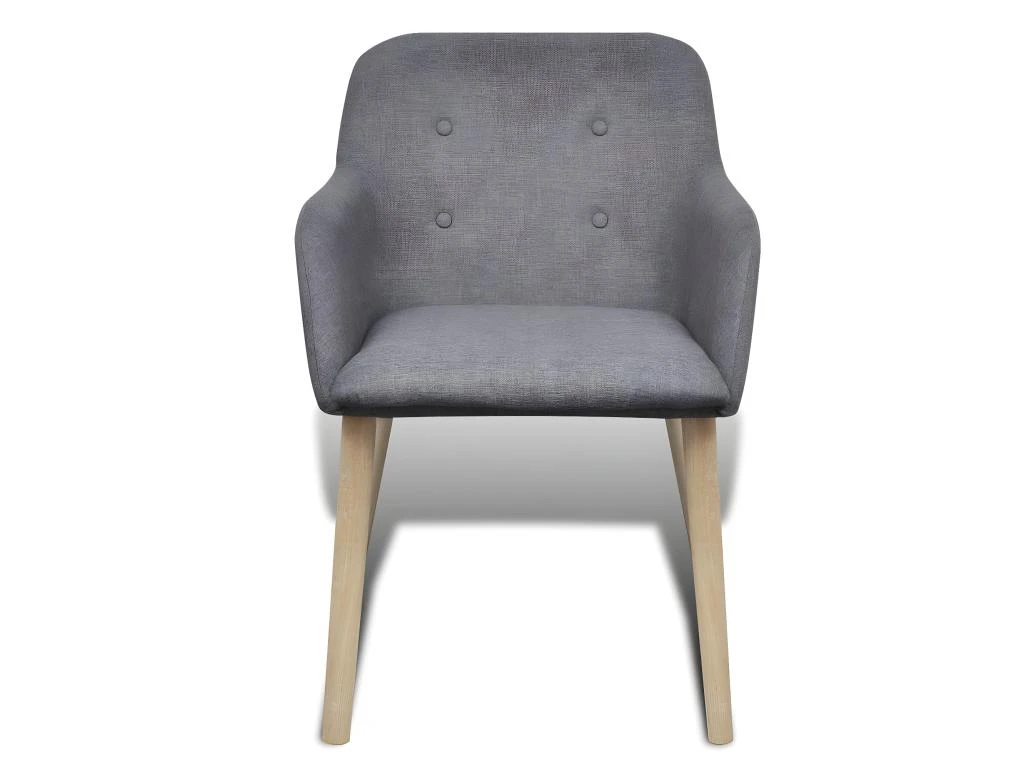 Lot De 2 Chaises De Salle à Manger Avec Accoudoir En Chêne En Tissu Gris Foncé 1902061 3 Lot De 2 Chaises De Salle à Manger Avec Accoudoir En Chêne En Tissu Gris Foncé 1902061 – Image 3