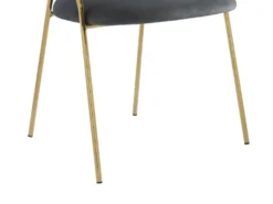 Lot De 2 Chaises En Velours Et Métal Doré - Gris - MADOLIA De Pascal MORABITO -Meubles Soldes Magasin chaise 18320791