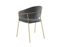 Lot De 2 Chaises En Velours Et Métal Doré - Gris - MADOLIA De Pascal MORABITO -Meubles Soldes Magasin chaise 18320793