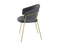 Lot De 2 Chaises En Velours Et Métal Doré - Gris - MADOLIA De Pascal MORABITO -Meubles Soldes Magasin chaise 18320795