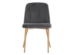 Lot De 2 Chaises En Velours Et Métal Effet Bois - Gris - MINAGRI 10 Lot De 2 Chaises En Velours Et Métal Effet Bois - Gris - MINAGRI -Meubles Soldes Magasin chaise 18365125