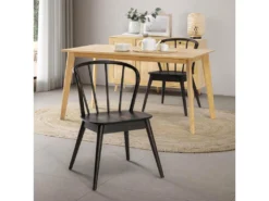 Pack 2 Chaises Brisa En Bois Coleur Noir -Meubles Soldes Magasin chaise 18377197