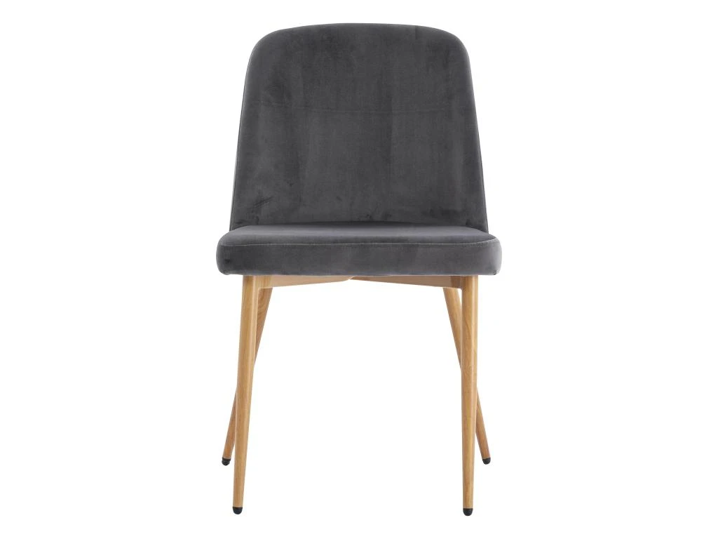 Lot De 6 Chaises En Velours Et Métal Effet Bois - Gris - MINAGRI 3 Lot De 6 Chaises En Velours Et Métal Effet Bois - Gris - MINAGRI – Image 3