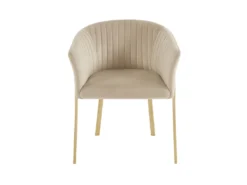 Lot De 2 Chaises Avec Accoudoirs En Velours Et Métal Doré - Beige - ZAOVA De Pascal MORABITO -Meubles Soldes Magasin chaise 18483063