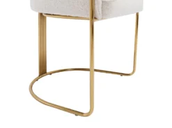 Lot De 2 Chaises Avec Accoudoirs En Tissu Bouclette Et Métal - Blanc Et Doré - JOSETHE De Pascal MORABITO -Meubles Soldes Magasin chaise 18610027