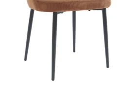 Lot De 6 Chaises En Velours Côtelé Et Métal - Terracotta - CELOLA De Pascal MORABITO -Meubles Soldes Magasin chaise 18636857