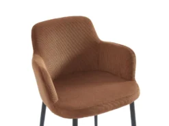 Lot De 6 Chaises En Velours Côtelé Et Métal - Terracotta - CELOLA De Pascal MORABITO -Meubles Soldes Magasin chaise 18636871