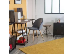 Lot De 2 Chaises De Salle à Manger Scandinaves En Velours Gris ZOMBA GREY VELVET -Meubles Soldes Magasin chaise 19358165