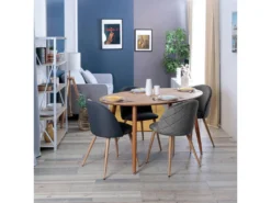 Lot De 2 Chaises De Salle à Manger Scandinaves En Velours Gris ZOMBA GREY VELVET -Meubles Soldes Magasin chaise 19358167