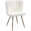 Chaise Assise En Tissu Bouclette Blanc Ariel