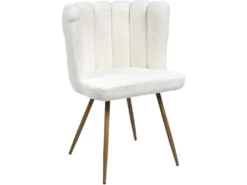 Chaise Assise En Tissu Bouclette Blanc Ariel