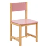 Chaise Pour Chambre D'enfant En MDF/pin Coloris Rose/naturel - L. 29 X P. 29 X H. 54.5 Cm
