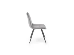 Chaise Design En Tissu Velours 46 X 58 X 83 Cm - Gris -Meubles Soldes Magasin chaise 19816661