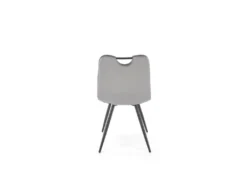 Chaise Design En Tissu Velours 46 X 58 X 83 Cm - Gris -Meubles Soldes Magasin chaise 19816667