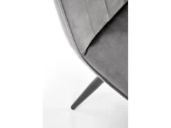 Chaise Design En Tissu Velours 46 X 58 X 83 Cm - Gris -Meubles Soldes Magasin chaise 19816669