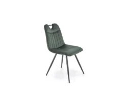Chaise Design En Tissu Velours 46 X 58 X 83 Cm - Vert Foncé -Meubles Soldes Magasin chaise 19816679
