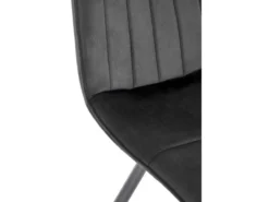 Chaise Design En Tissu Velours 46 X 58 X 83 Cm - Noir -Meubles Soldes Magasin chaise 19816717