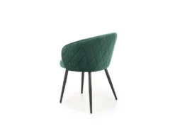 Chaise Design En Tissu De Velours 61 X 54 X 77 Cm - Vert Foncé -Meubles Soldes Magasin chaise 19816797