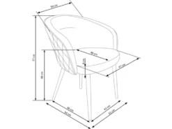 Chaise Design En Tissu De Velours 61 X 54 X 77 Cm - Vert Foncé -Meubles Soldes Magasin chaise 19816799