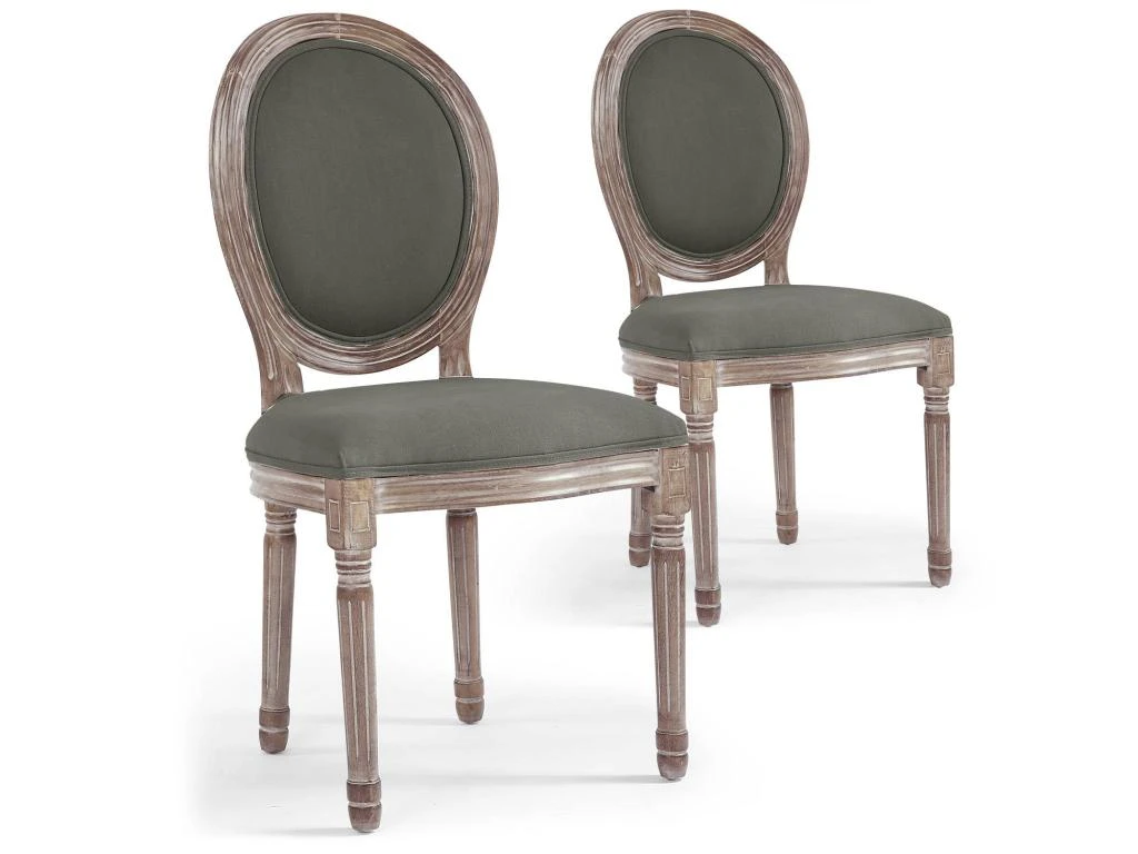 Lot De 20 Chaises Médaillon Louis XVI Tissu Gris 1 Lot De 20 Chaises Médaillon Louis XVI Tissu Gris