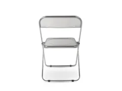 KOSMI - Chaise Pliable En Plexiglass Couleur INOX Et Gris Fumé Smoke -Meubles Soldes Magasin chaise 21142201