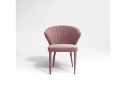 Lot De 2 Chaises Velours Rose Vintage Pieds Velours Assortis -Meubles Soldes Magasin chaise 21220351