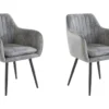 Lot De 2 Chaises De Salle à Manger Rembourrées En Micro. Gris Clair