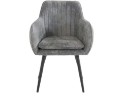 Lot De 2 Chaises De Salle à Manger Rembourrées En Micro. Gris Clair -Meubles Soldes Magasin chaise 21686709