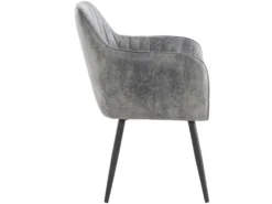 Lot De 2 Chaises De Salle à Manger Rembourrées En Micro. Gris Clair -Meubles Soldes Magasin chaise 21686711