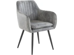 Lot De 2 Chaises De Salle à Manger Rembourrées En Micro. Gris Clair -Meubles Soldes Magasin chaise 21686713