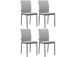 Chaise De Salle à Manger Pavia 4pk Gris -Meubles Soldes Magasin chaise 21686967