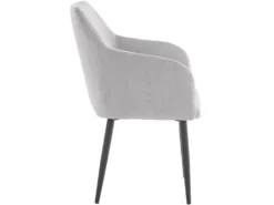 Lot De 2 Chaises De Salle à Manger Rembourrées En Velours Gris Clair -Meubles Soldes Magasin chaise 21687859