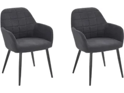 Mara Arm Chair 2pk Anthracite